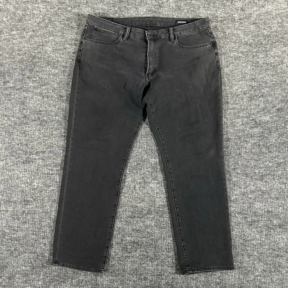 Bonobos Jeans Mens's Size‎ 38x32 Black Straight Leg Denim Casual Stretch READ